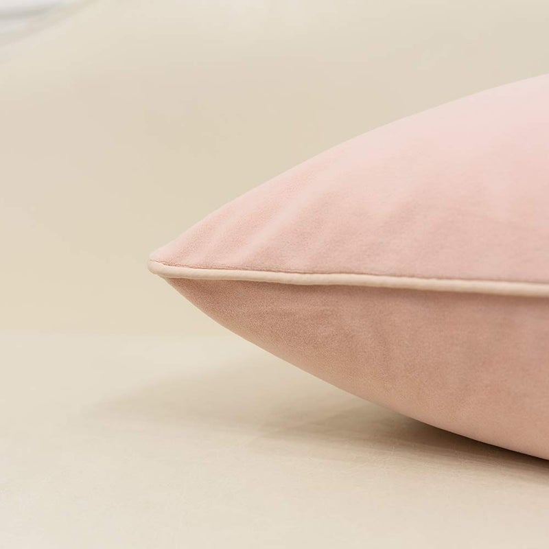 Avigers 18 x 18 Inches Pink White Gold Leather Striped Patchwork Velvet Cushion Case Luxury Modern Throw Pillow Cover Decorative Pillow for Couch Living Room Bedroom Car - Image 5